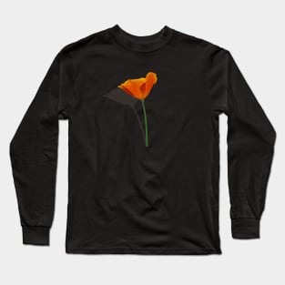 Low Poly Orange Poppy Long Sleeve T-Shirt